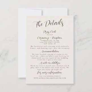 Minimalist Wedding Details Enclosure Card