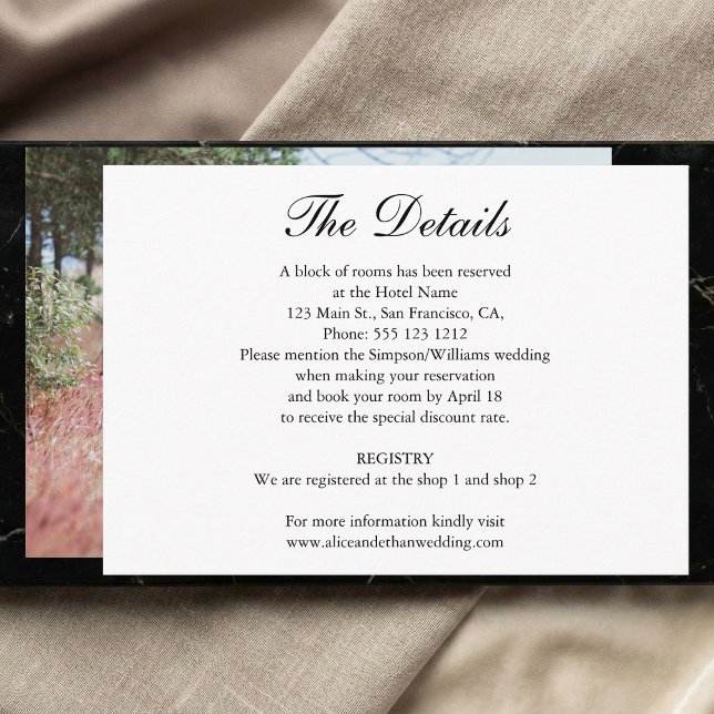 Minimalist Wedding Details with Photo Enclosure Card (Creator Uploaded)