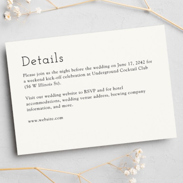 Minimalist Wedding Enclosure Card (Creator Uploaded)