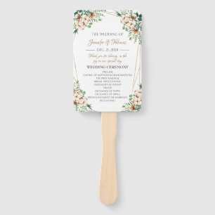 Minimalist Wedding Fan Program Eucalyptus & Cotton