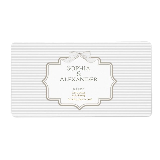 Minimalist Wedding Favour Labels (Front)