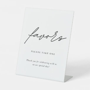 Minimalist Wedding Favours Pedestal Sign