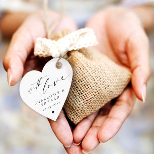 Minimalist Wedding Favours Tags Black and White