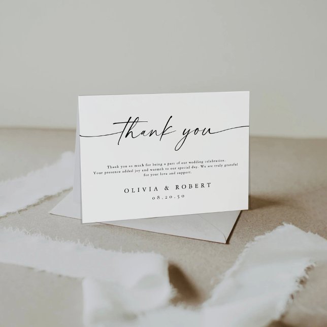 Minimalist Wedding Flat Thank You Card (Creator Uploaded)