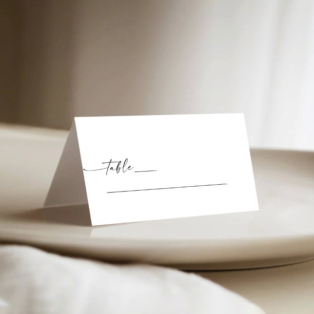 Minimalist Wedding Folded Place Card (Creator Uploaded)