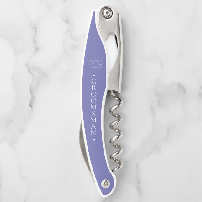 Minimalist Wedding Groomsman Peri ID954 Corkscrew (Back)