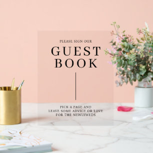 Minimalist Wedding Guest Book Acrylic Sign