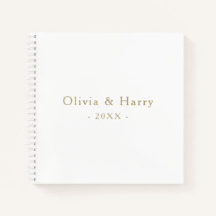 Minimalist Wedding Guest Book Gold White