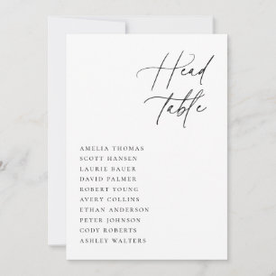 Minimalist Wedding Head Table Seating Card