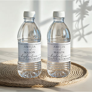 Minimalist Wedding Hydration for the Celebration Water Bottle Label