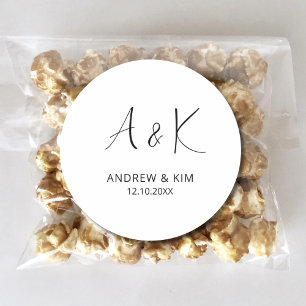 Minimalist Wedding Initials Stickers Custom Labels