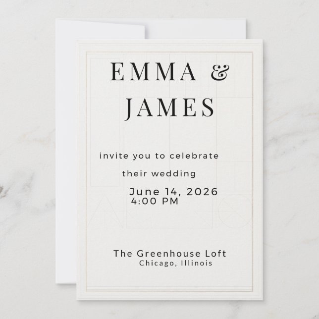 Minimalist Wedding Invitation (Front)