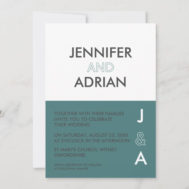 Minimalist Wedding Invitation (Back)
