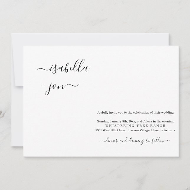 Minimalist Wedding Invitation (Front)
