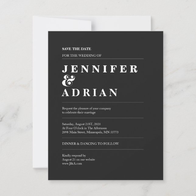 Minimalist Wedding Invitation (Front)