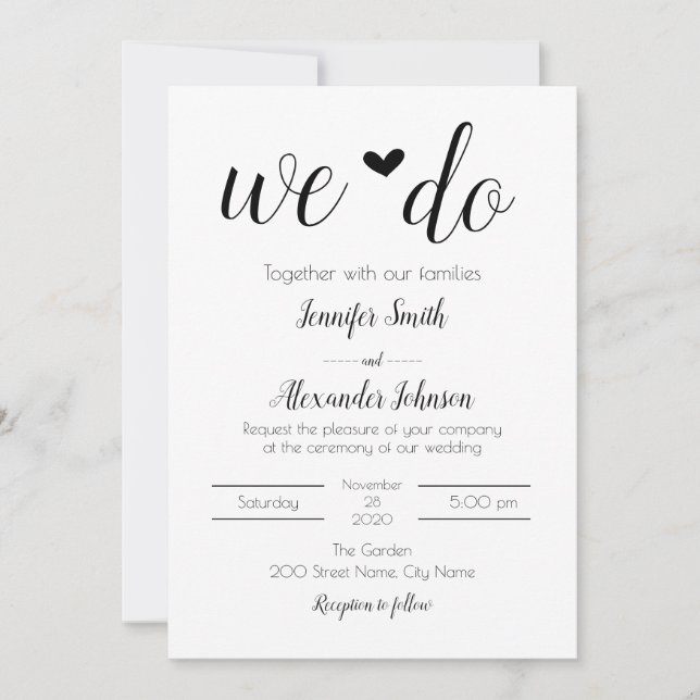Minimalist Wedding Invitation (Front)