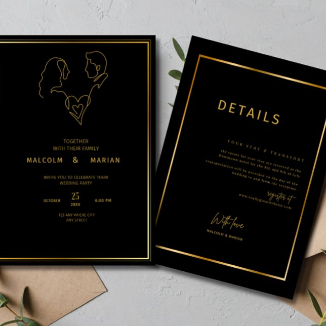 Minimalist Wedding Invitation Black Elegant Weddin (Creator Uploaded)