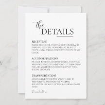 Minimalist Wedding Invitation Details