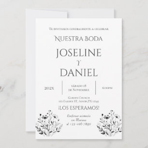 Minimalist Wedding Invitation in Spanish
