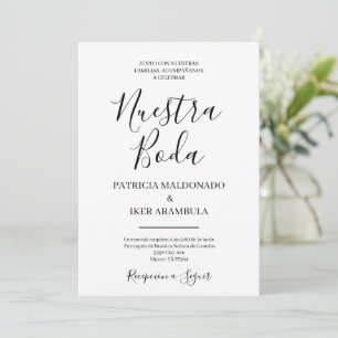 minimalist wedding invitation in spanish