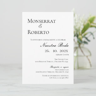 Minimalist Wedding Invitation in Spanish