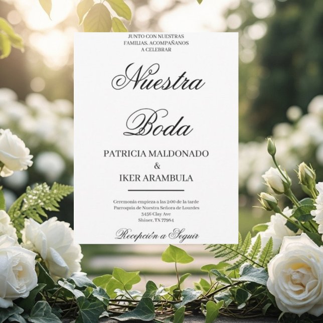  minimalist wedding invitation in spanish (Creator Uploaded)