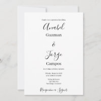 Minimalist wedding invitation in spanish