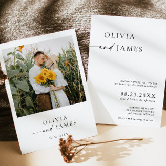 Minimalist Wedding Invitation, Modern Wedding Invitation