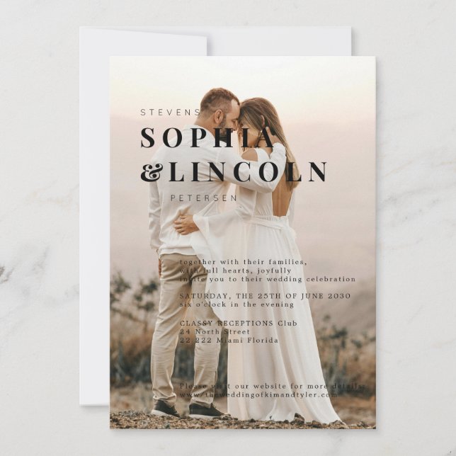 Minimalist Wedding Invitation Template | Editable  (Front)