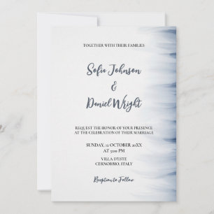 Minimalist Wedding Invitation with Ink Accent