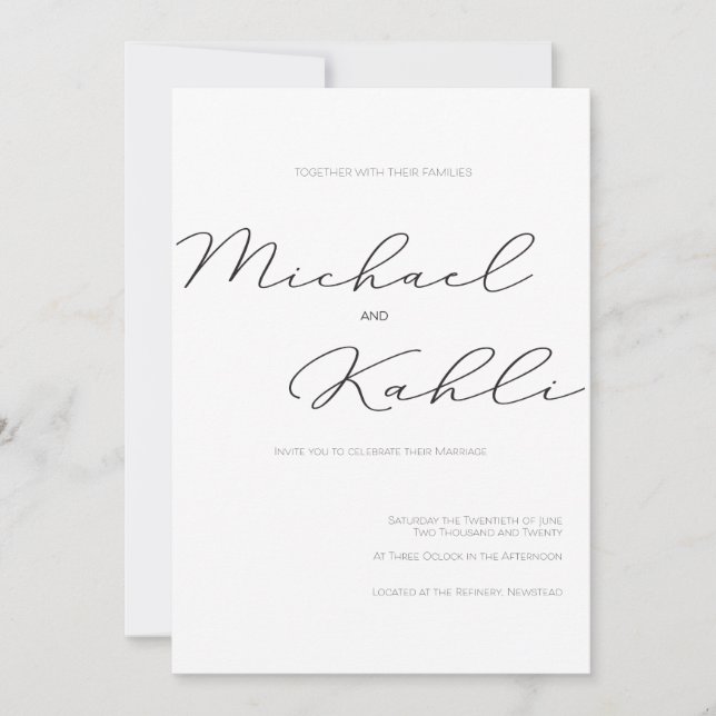 Minimalist Wedding Invitations (Front)