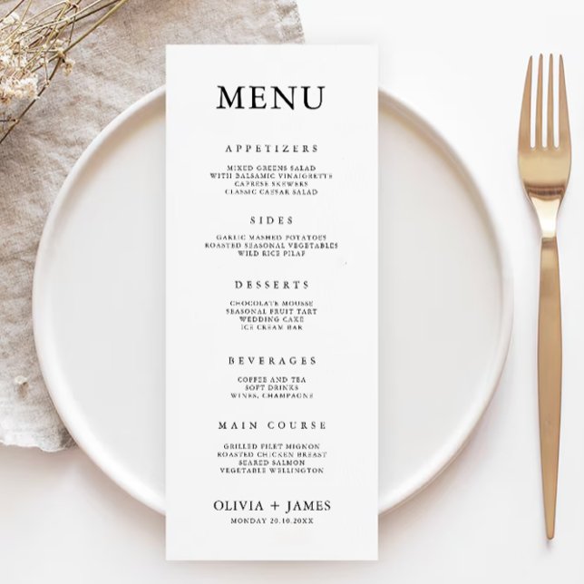 Minimalist Wedding Menu Cards Template (Minimalist Wedding Menu Cards Template)