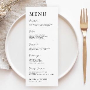 Minimalist Wedding Menu Cards Template