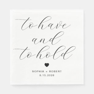 Minimalist Wedding  minimalist wedding napkin, wed Napkin