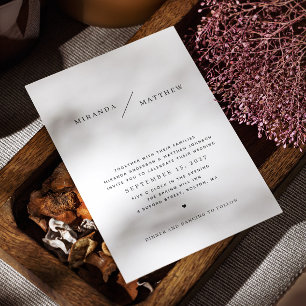 Minimalist Wedding   Modern Simple Typography Invitation