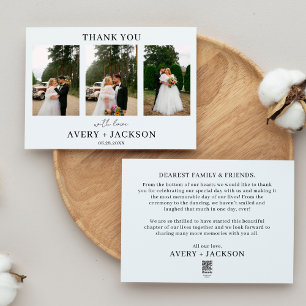 Minimalist Wedding Modern Wedding Photo Thank You Holiday Card