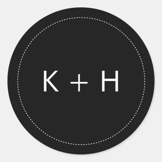 Minimalist Wedding Monogram Classic Round Sticker