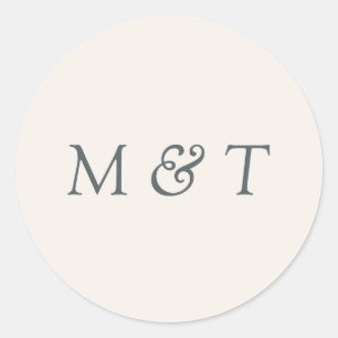 Minimalist Wedding Monogram Envelope Seal Sticker