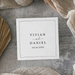 Minimalist Wedding Napkin<br><div class="desc">These minimalist wedding paper napkins are perfect for a simple wedding reception. The modern romantic design features classic black and white typography paired with a rustic yet elegant calligraphy with vintage hand lettered style. Customizable in any colour. Keep the design simple and elegant, as is, or personalize it by adding...</div>