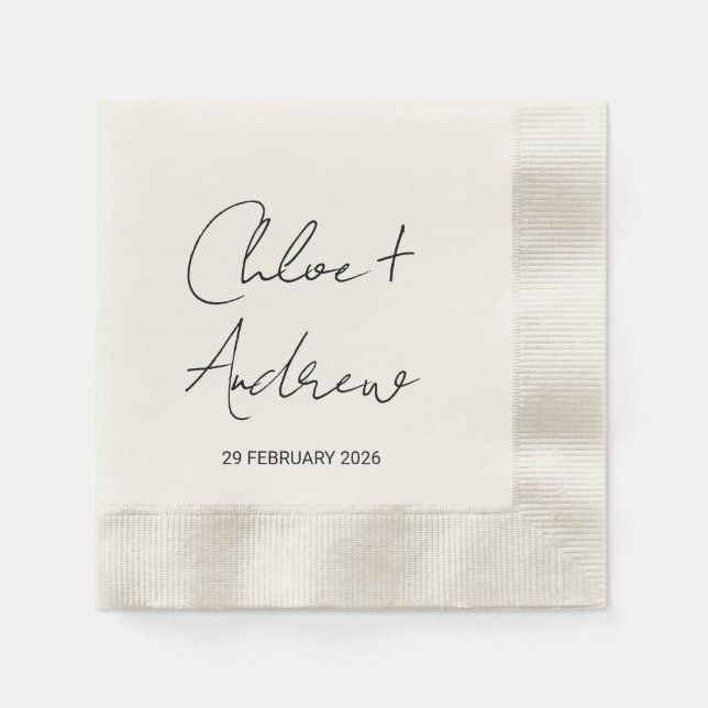 Minimalist Wedding Napkin (Front)