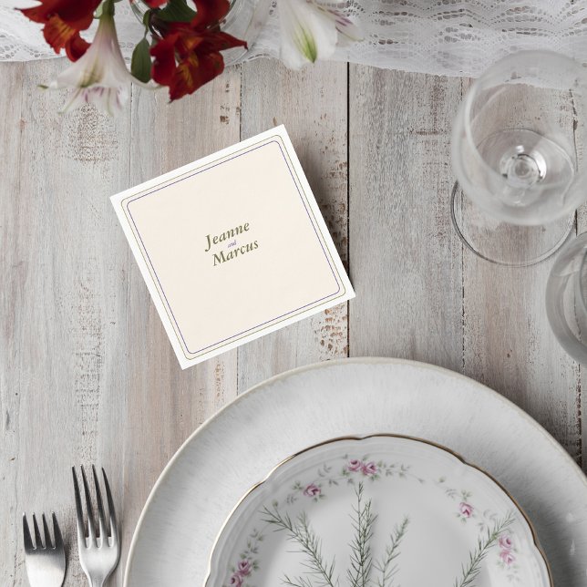 Minimalist Wedding Napkin with Names (Creator Uploaded)