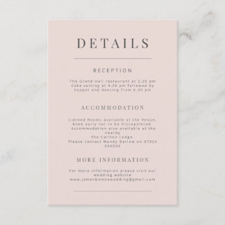 Minimalist Wedding Natural Linen Enclosure Card