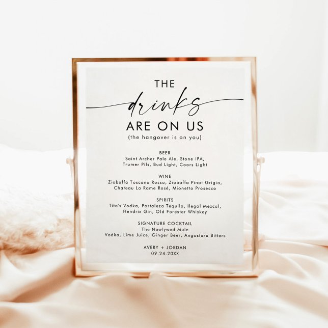 Minimalist Wedding Open Bar Sign | Funny Bar Sign (Creator Uploaded)