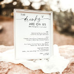 Minimalist Wedding Open Bar Sign | Modern Bar Sign<br><div class="desc">This beautiful Open Bar Sign features a beautifully modern minimalist elegance to display at your wedding or special event. Easily edit most wording to match your style. Text and background colours are fully editable —> click the "Edit Using Design Tool" button to edit!</div>