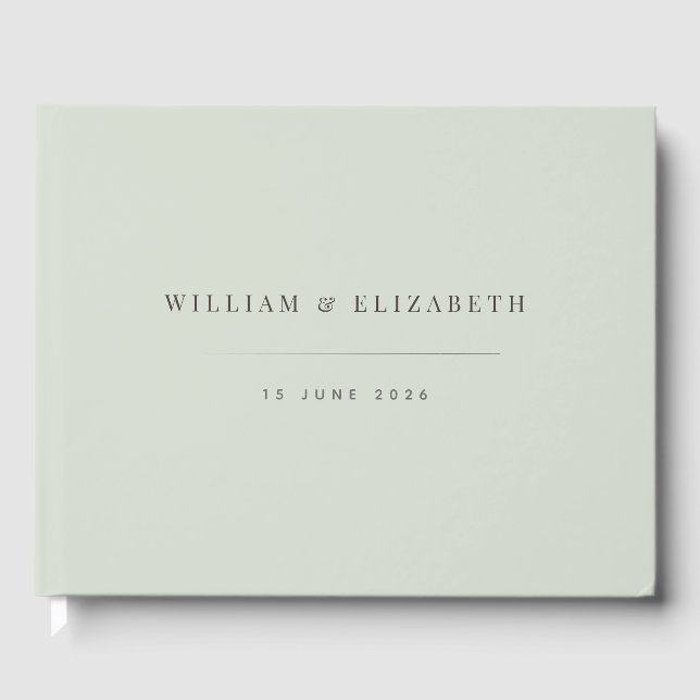 Minimalist Wedding  | Pale Sage Guest Book (Front)