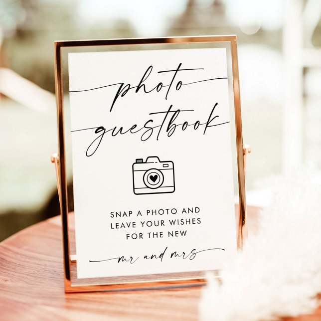 Minimalist Wedding Photo Guestbook Sign,  Invitation (Creator Uploaded)
