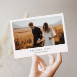 Minimalist Wedding Photo Thank You Card<br><div class="desc">Minimalist and elegant wedding thank you card. Text and messages can be edited on the back of the card. For more advanced customization of this design,  e.g. changing layout,  font or text size please click the "CUSTOMIZE" button above. Please contact me for any questions!</div>