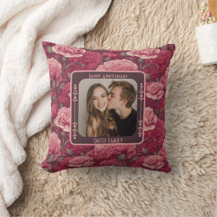 Minimalist Wedding Photo Throw Pillow For Wife