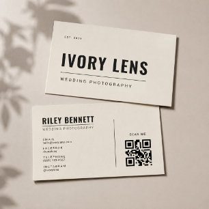 Minimalist Wedding Photography Bone Business Card