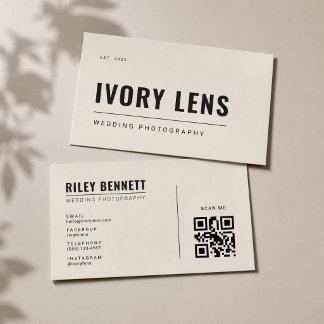 Minimalist Wedding Photography | Bone Business Card